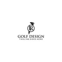 lr första för golf logotyp design vektor