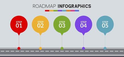 Infografiken Design Vorlage und Symbole mit 5 Optionen oder 5 Schritte vektor