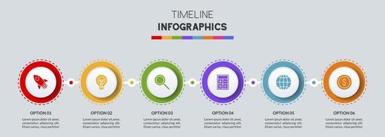 infographics design mall och ikoner med 7 alternativ eller 7 steg vektor