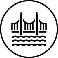 golden Tor Brücke Vektor Symbol Stil