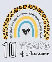 10 .. Geburtstag T-Shirt, 10 Jahre von Eindrucksvoll, Typografie Design, Meilenstein Geburtstag Geschenk vektor