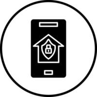 Zuhause Sicherheit App Vektor Symbol Stil