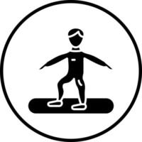 Person Surfen Vektor Symbol Stil