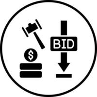 minimum bud auktion vektor ikon stil