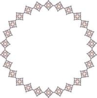 orientalisch runden Rahmen mit Arabesken und Blumen- Motive. Kopieren Raum. Vektor Clip Kunst.