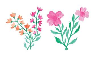vattenfärg målning av blommor. rosa vattenfärg blomma design. skön blommor illustration vektor