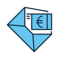 euro pengar i kuvert vektor korruption begrepp färgad ikon