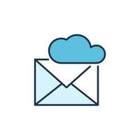 Briefumschlag und Wolke Vektor online Email Konzept farbig Symbol