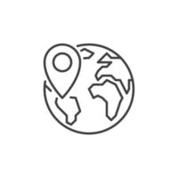 geo Stift auf Erde Planet Vektor Konzept Linie Symbol oder Symbol