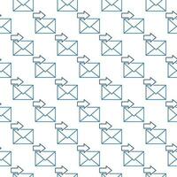 Pfeil und Briefumschlag Vektor Email nach vorne Linie nahtlos Muster
