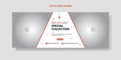 eid Verkauf Sozial Medien Banner Marke Beförderung Design. und Kleider Verkauf auf Sozial Medien. Hintergrund, und Netz Banner kostenlos Vektor