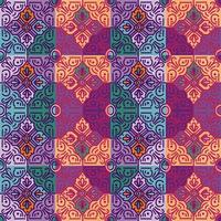 etnisk blommig mosaik- sömlös mönster. abstrakt geometrisk dekorativ tapet. vektor