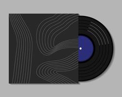 Vinyl Blau Aufzeichnung und zeitgenössisch abstrakt Album Abdeckung. Vektor Illustration