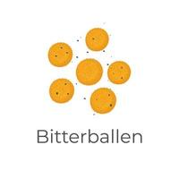 Niederländisch Bitterballen Illustration Logo auf Weiß Hintergrund vektor