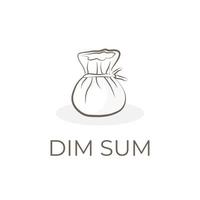 dim Summe Knödel Geld Tasche einfach Linie Kunst Illustration Logo vektor