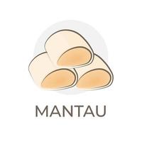 Logo Illustration Karikatur mantau Chinesisch gedämpft runden Brötchen vektor