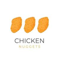 snabb mat kyckling nuggets enkel illustration logotyp vektor