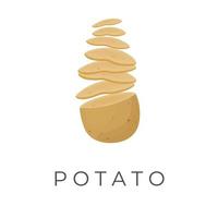 potatis illustration logotyp skära in i tunn pommes frites vektor