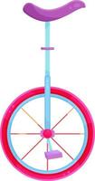 hell Vektor Illustration von ein Zirkus Fahrrad, ein Fahrrad mit einer Rad, Einrad, Zirkus Ausrüstung