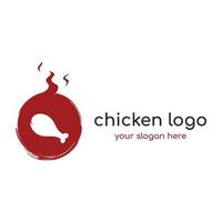 heiß Hähnchen und Hähnchen Bein Logo Vorlage Design, Logo zum Restaurant, gebraten Huhn, schnell Essen und Geschäft. vektor