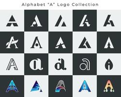 uppsättning av kreativ brev 'a' logotyp vektor mall. modern och trogen begrepp.