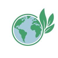 Planet Erde Symbol mit Blatt schützen Es. speichern das Welt, umweltfreundlich Symbol. schützen das Umfeld. vektor