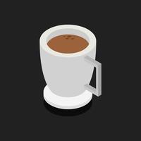 isometrische Kaffeetasse auf Hintergrund vektor
