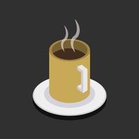 isometrische Kaffeetasse auf Hintergrund vektor