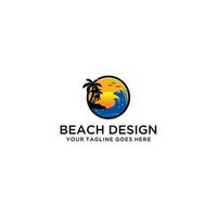 sommar strand logotyp vektor illustration