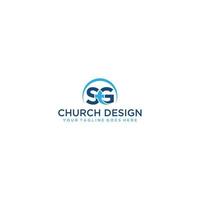 stg brev med kyrka logotyp design vektor