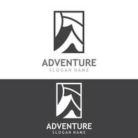 Abenteuer Natur Logo Design Bild Reise und draussen Camping Abenteurer, Kletterer Vorlage vektor