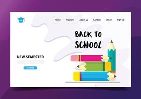 Design-Vorlage für die Landingpage der Schulbildung vektor