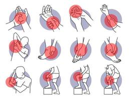 Schmerzen und Verletzungen an Hand- und Beinteilen