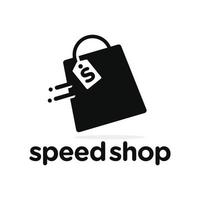 Einkaufen Tasche, online Geschäft Logo Design vektor