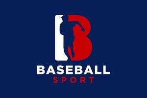 brev b baseboll logotyp ikon vektor mall.