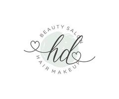 Initiale hd feminin Logo Sammlungen Vorlage. Handschrift Logo von Initiale Unterschrift, Hochzeit, Mode, Schmuck, Boutique, Blumen- und botanisch mit kreativ Vorlage zum irgendein Unternehmen oder Geschäft. vektor