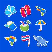 Songkran Festival Sticker Pack vektor