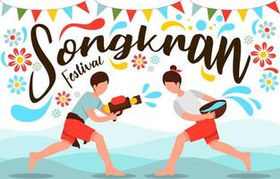 Feiern des Songkran-Wasserfestivals