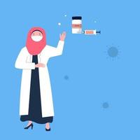covid 19 vaccin pedagogisk information från muslimska läkare vektor