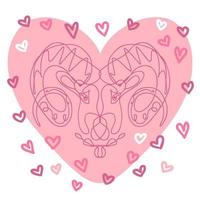 abstrakt zodiaken tecken aries med klotter hjärtan. perfekt skriva ut för tee, klistermärken, kort. vektor