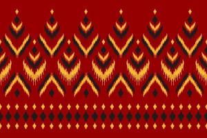 schöne ethnische Stammesmusterkunst. ethnisches ikat-rotes nahtloses muster. amerikanischen und mexikanischen Stil. vektor