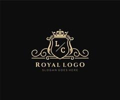 Initiale lc Brief luxuriös Marke Logo Vorlage, zum Restaurant, Königtum, Boutique, Cafe, Hotel, heraldisch, Schmuck, Mode und andere Vektor Illustration.