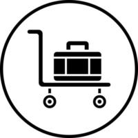 bagage vagn vektor ikon stil