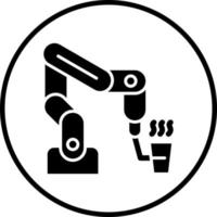 Roboter Barista Vektor Symbol Stil