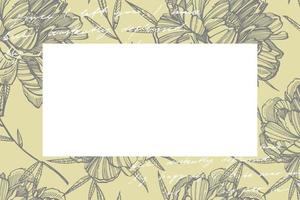 Pfingstrose Blume und Blätter Zeichnung. Hand gezeichnet graviert Blumen- Satz. botanisch Illustrationen. großartig zum Tätowierung, Einladungen, Gruß Karten. handgeschrieben abstrakt Text vektor