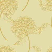 hortensia grafisk illustration i årgång stil. blommor teckning och skiss med linjekonst på vit bakgrunder. botanisk växt illustration. handskriven abstrakt text vektor