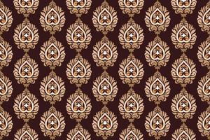 ethnisch Muster. Bandana drucken. Seide Hals Schal oder Kopftuch. Design zum Saree, Patola, Sari, Dupatta, Textil. Fliese Muster. aztekisch Stil. Blumen- Jahrgang. Bohemien indisch Motiv Stil. Kleidung. Vektor. vektor