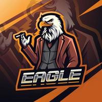 Adler Boss Esport Maskottchen Logo vektor