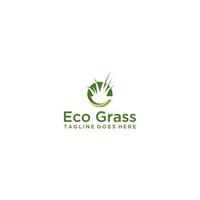 Brief e mit Gras Logo Design vektor