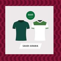 saudi arabien fotboll nationell team enhetlig vektor platt illustration. mitten öst Land fotboll team.